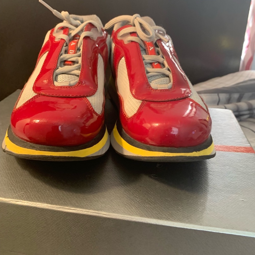 Authentic Prada Shoes burgundy/ yellow